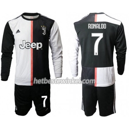 Juventus Ronaldo 7 Voetbaltenues Kind Thuis 2019/20 - LS (+ Korte broeken)